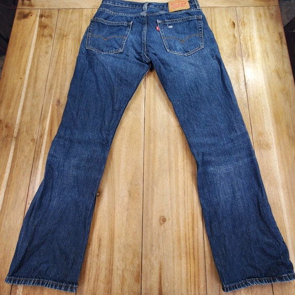 Levi Strauss 527 Bootcut Jeans Mens 31x32 Blue Dark Wash Denim Slim Fit 527-0216 - Picture 4 of 7